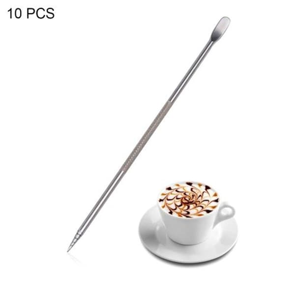 10 st CC-608 304 Rostfritt Stål Kaffe Bar Latte Nålar (OPP Förpackning)