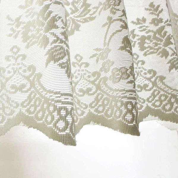 Elegant køkkendekoration: Beige blondegardin - blomsterbroderi, 137 * 61 cm KLB