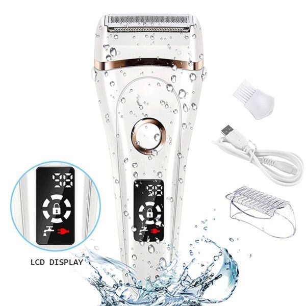 Electric Back Shaver Women 3 in 1 Body Leg Underarm Trimmer White KLB