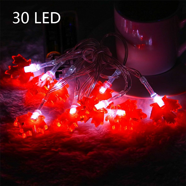 3D Thanksgiving Dekorationer Lönnljus 3 Meter 30 LED KLB