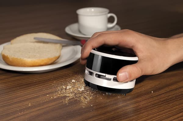 (svart)mini skrivbordsdammsugare, gummiskräp dammsugare, batterimodell -