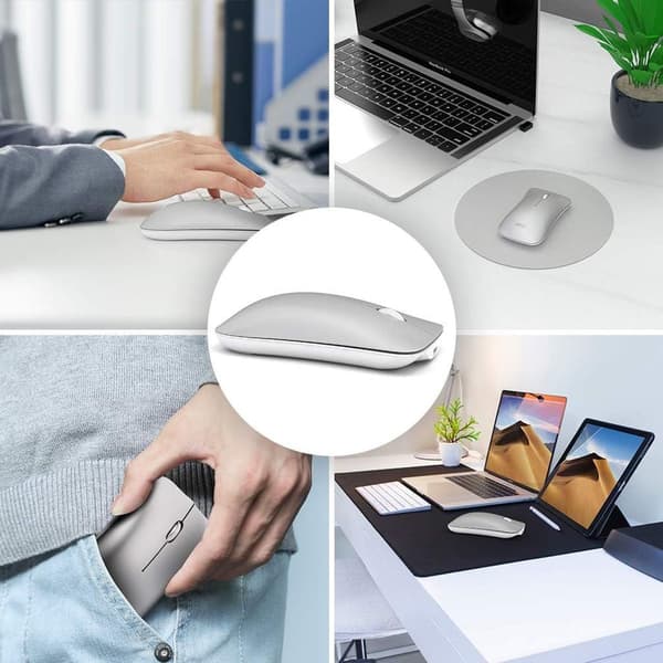 Trådløs mus lading, ultratynn, stille, Bluetooth