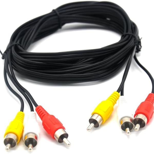RCA 10ft lyd/video komposittkabel DVD/VCR/SAT 10ft hann til hann