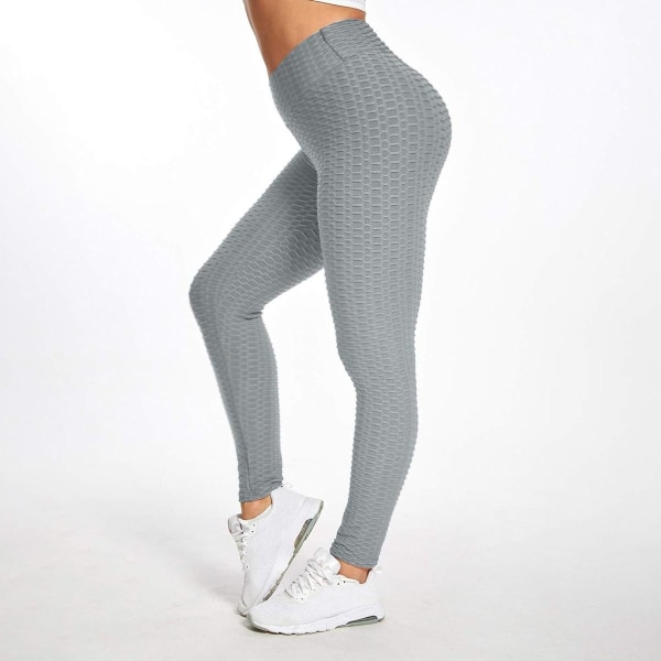 Berömda leggings, dam rumplyftande yogabyxor höga 01 grå KLB