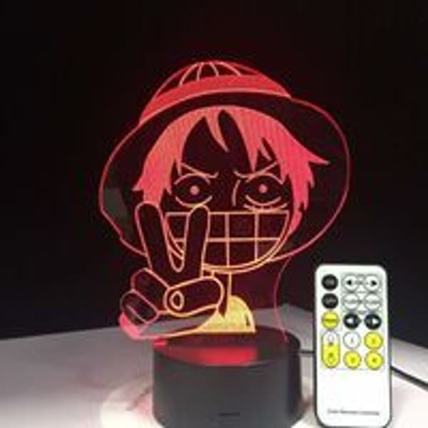 3D LED Touch Switch Natlampe One Piece Luffy Lampe KLB