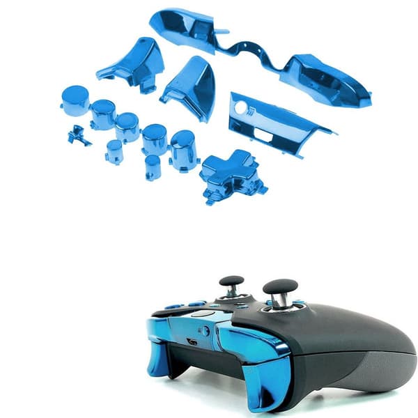 Komplett knappset för Xbox One / Elite-kontroller (3,5 mm galvaniserad blå KLB