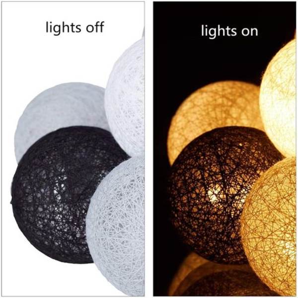 Bomullsboll Fe-ljus - 3M 20 LED Boll Fe-ljus Grå