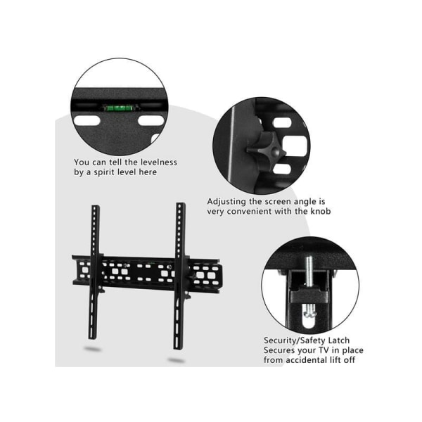 TV-veggfeste 32-70 tommer med horisontalt vater, VESA 400x600mm (maks. 50 kg), vippbart -5°20° KLB