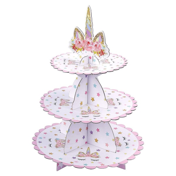Kagefad 3-etagers cupcake muffin stand lavet af pap til bryllupsfest KLB