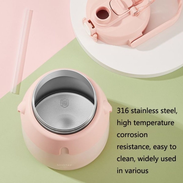 ST-8063 Barnekrus med stor mage, termoskopp i rustfritt stål med søte stropper