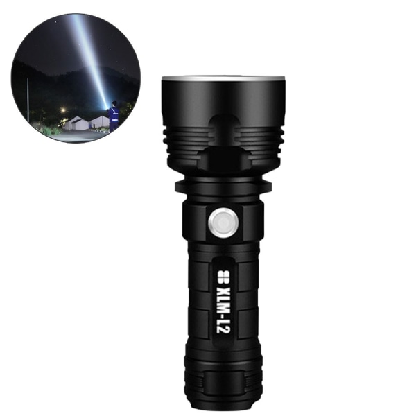 Hög ljusstyrka LED-ficklampa, kraftfullaste USB-laddningsbara ficklampa, IPX6 vattentålig för camping/utomhus/nödblinkning och daglig användning.