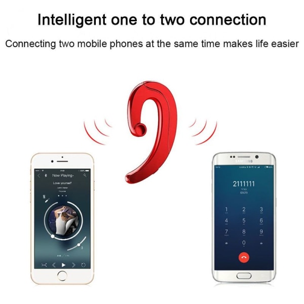 Bluetooth-headset trådlös röd