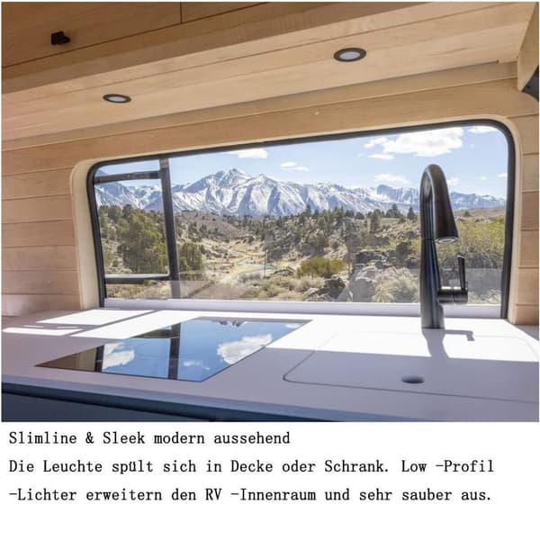 12 Volt LED Puck Light, RV Boat Recessed Ceiling Light, 12V Down Light for Under KLB