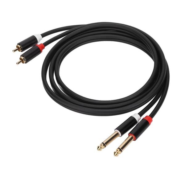 1/4\" Dobbelt RCA til Dobbelt TS Kabel 4.9ft 6.35mm 2 RCA Stik til KLB