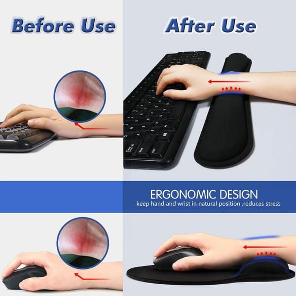 Ergonomisk musemåtte med håndledsstøtte, premium memory skum 2