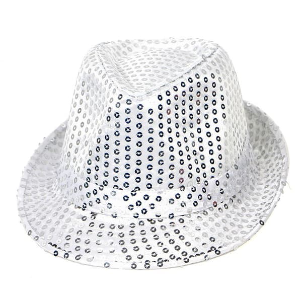Paljetthatt, unisex, disco-outfit, disco-accessoar, karneval, kostym, temafest, temafest-Vit-