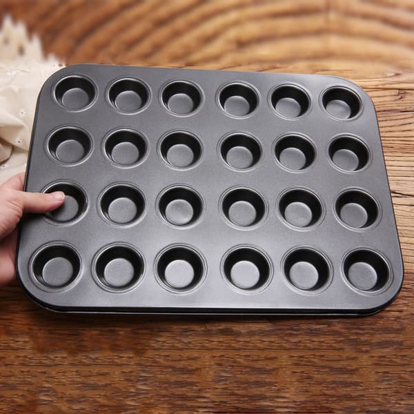 24 sett svart 30,5*26,5*1,5 cm mini kakeform non-stick kakeform