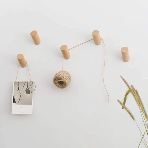 Træ hat holder væg krog, træ krog sæt KLB