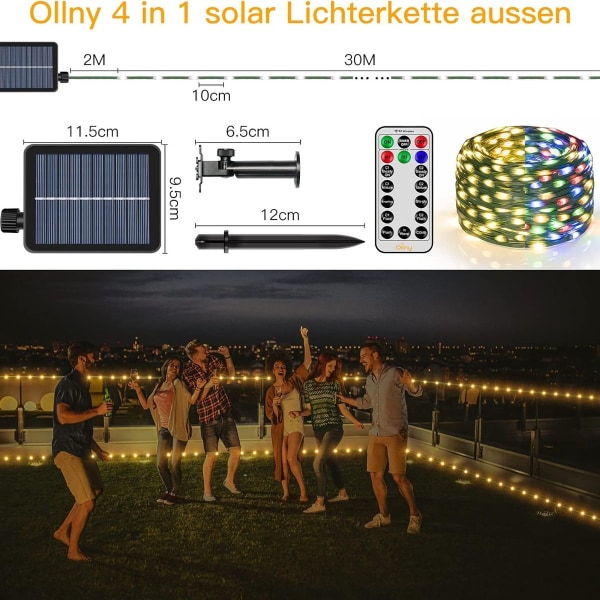 Solar Fairy Lights Outdoor - 30 m 300 LED Ollny Fairy Lights Outdoor Solar Warm KLB