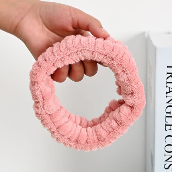 Spa-hovedbånd til kvinder - Mikrofiber-hovedbånd til ansigtsmakeup - Pink