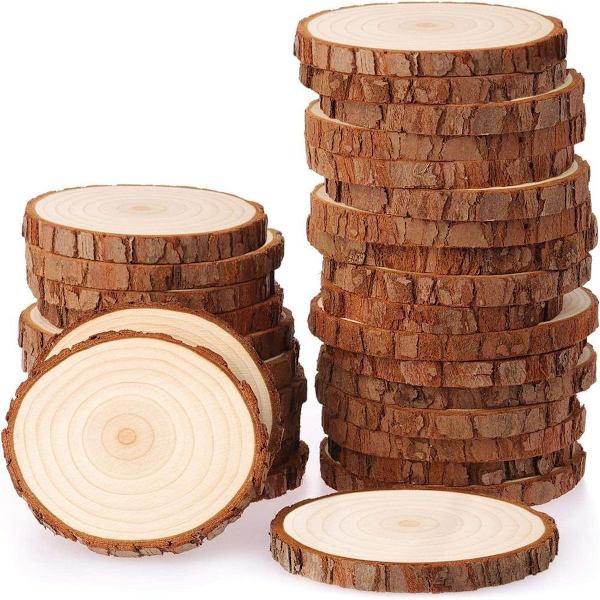 Träskivor 30 st träskivor 6-7 cm Oavslutade träcirklar KLB