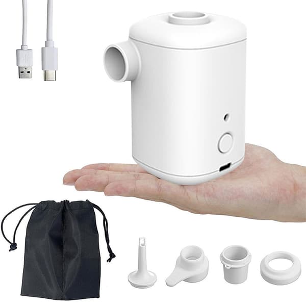Ultra Mini Luftpump, Uppladdningsbar, 4 Désen, Vit