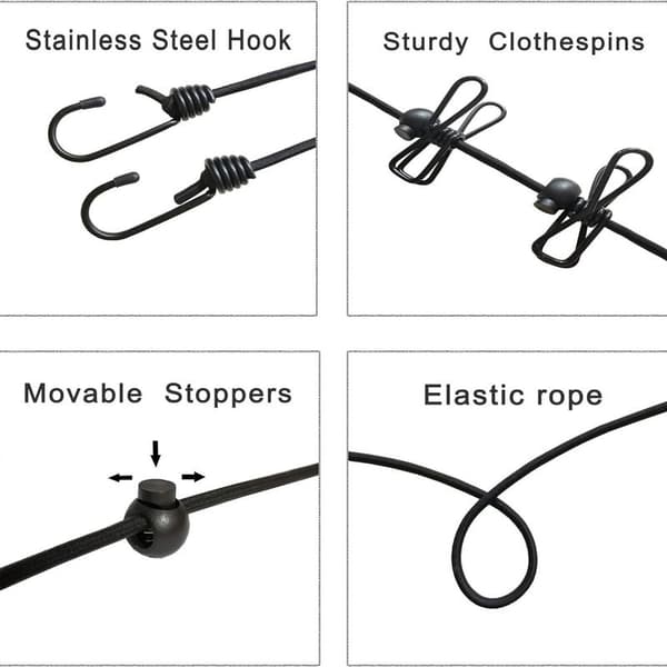 Tøjserie, elastisk campingtøjsserie, bærbar elastisk 185cm