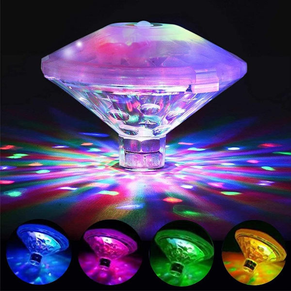 Puutarhauima-altaan kelluva värillinen uima-altaan valo, Disco-kylpyvalo, IP68 upotettava LED-valo