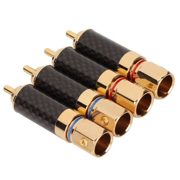 RCA lydplug, kulfiber, forgyldt, oxidation KLB