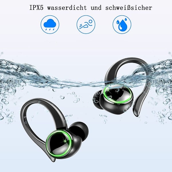 Bluetooth-hodetelefoner for sport, trådløse in-ear-hodetelefoner med 2 ENC-mikrofoner