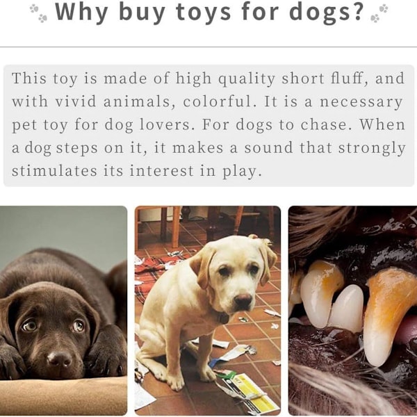 Mjuk hund leksak plysch hund leksak sladd hållbar interaktiv KLB