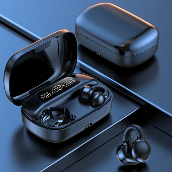 Trådløse øreklips med benledning, Bluetooth, svart