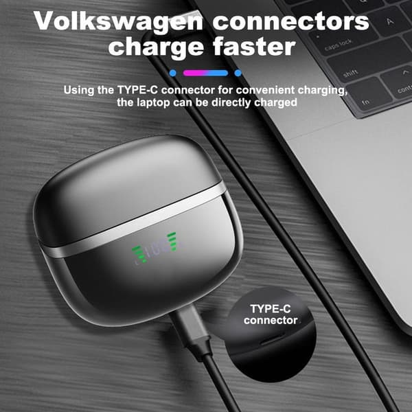 Trådløse ørepropper V5.1 Bluetooth-hodetelefoner, støydemping