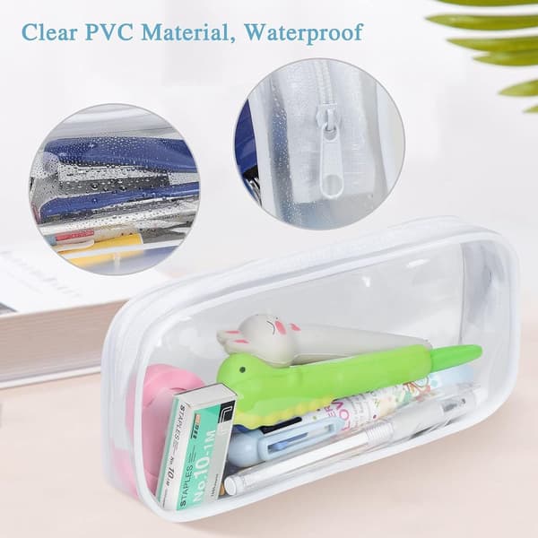 4-pack pennfodral set, transparent pennfodral väska, PVC dragkedja KLB