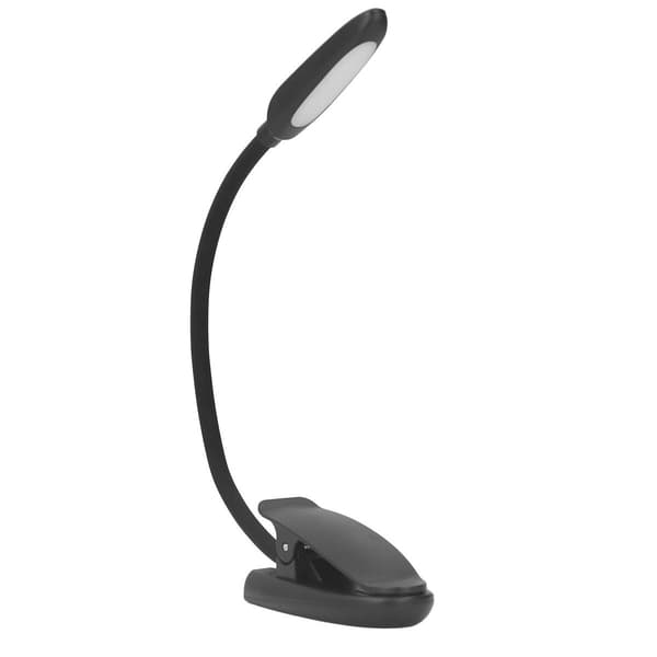 Klipsbar skrivebordslampe med 360° fleksibel svanehals