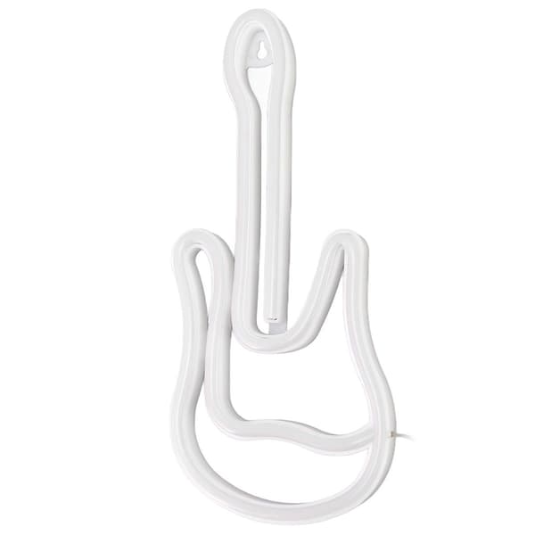 Gitarr neon skylt, färgglad, USB batteridriven, förborrade hål KLB