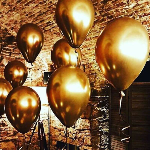 100 stk. Guld Perle Latex Balloner Metallic Helium Balloner KLB