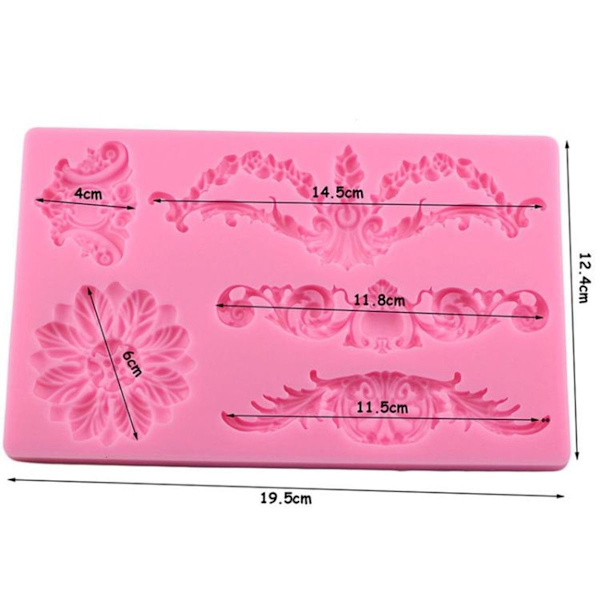 CF394 Kagekant Blomster Fondant Silikonform