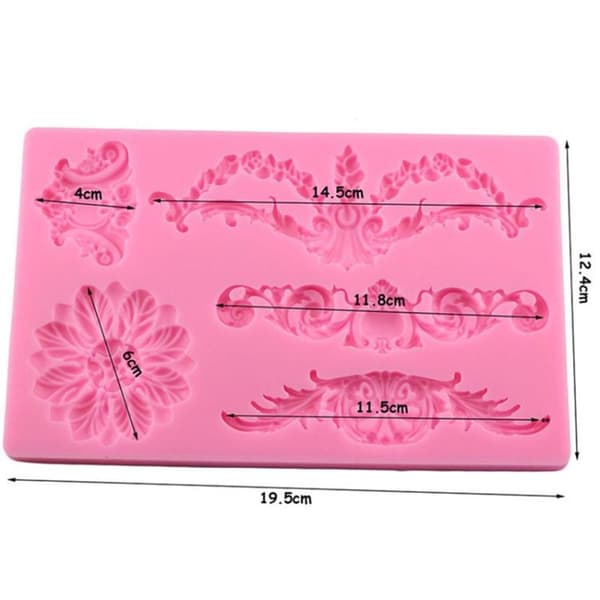 CF394 Kakekant Blomster Fondant Silikonform