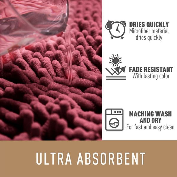 Chenille hjerteformet sklisikker absorberende teppe bryllupsrom gulvmatte soverom bad