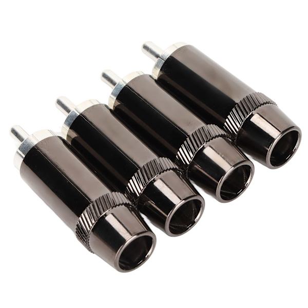 4 stk RCA lydplugger, sølvbelagte RCA-plugger KLB