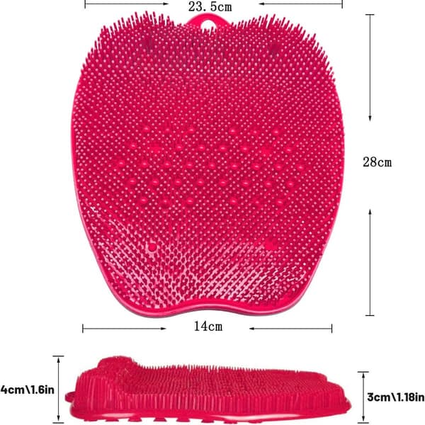 Fotborste Dusch Större Badmassageplatta, Silikon Sugkopp Färg: Rosa