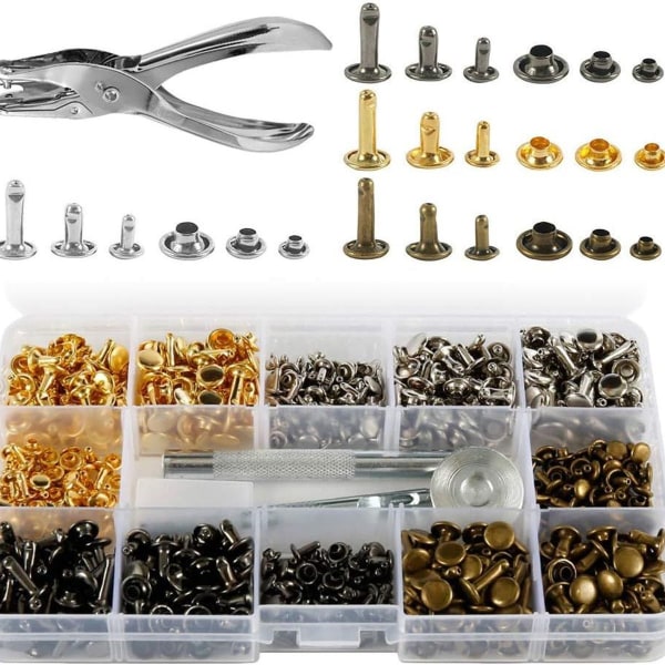 360 st kapslar nitar 4 färger metall nitar set fixering KLB