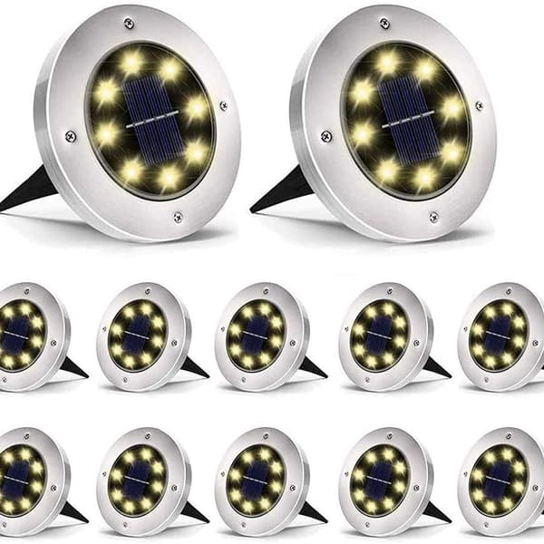 12 solcelle gulvlamper, sollamper til udendørs brug, havebelysning