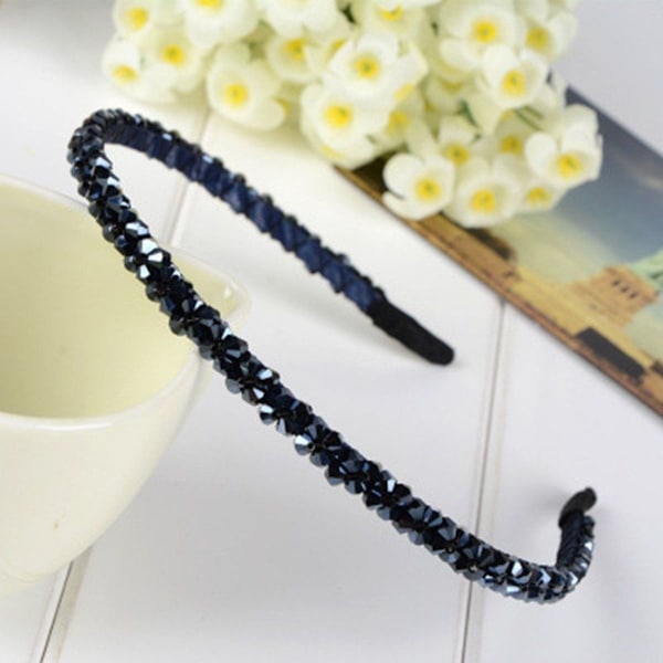Pakke med 6 Bling Bling dobbelrader krystallrhinestone pannebånd for kvinner jenter tynne KLB