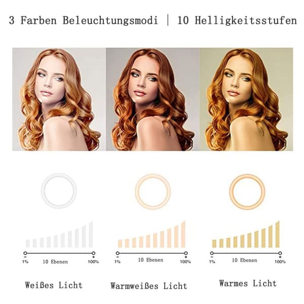 Ring Light med stativ, Selfie Ring Light med 62 tommer stativ til KLB