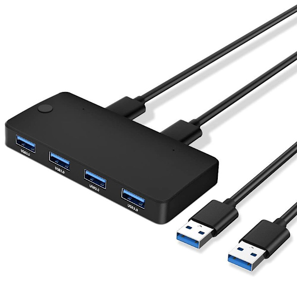 USB 3.0-switch, 2 ind 4 ud KM-switch til printere og mere