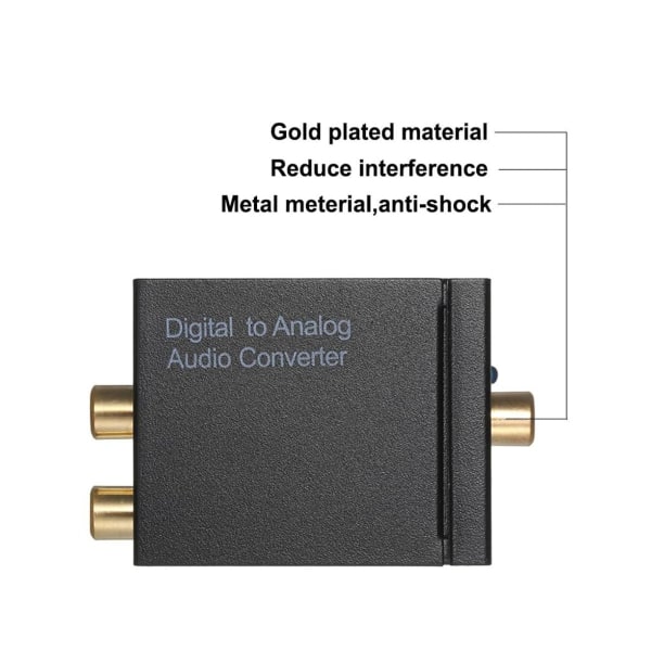 Digital till analog ljud RL-omvandlare koaxial eller Toslink digitala ljudsignaler KLB