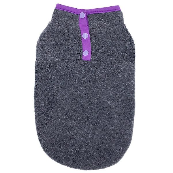 2 st Hundvalp Vinter Varma Kläder Fleece Pullover Tröja Rock Kläder(S)Mörkgrå