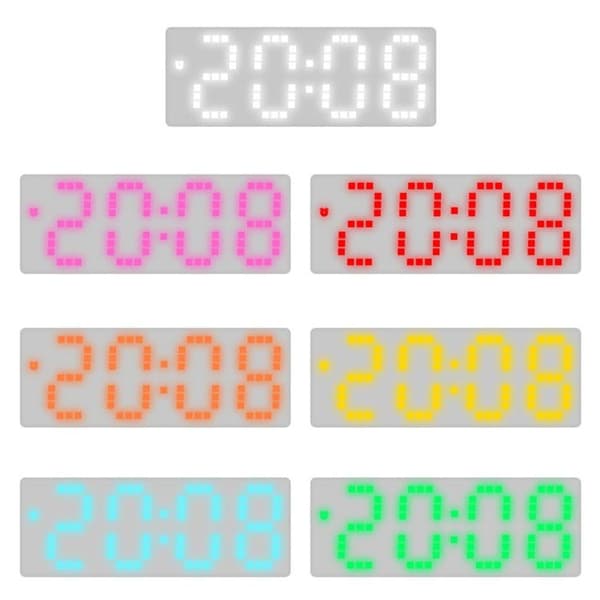 LED-skjerm, lydkontroll, digital alarmklokke, skrivebord multifunksjonstemperaturhvile